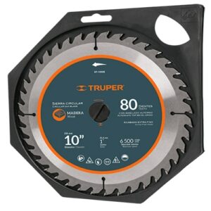 ST-1080 SIERRA CIRCULAR PARA MADERA DIAM. 10", 80 DIENTES, CENTRO 5/8" TRUPER