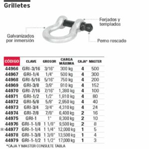 GRI-1/2 GRILLETE REFORZADO 1/2 FIERO