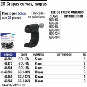 GCO-6N=GCU-6N GRAPA PARA CABLE COAXIAL DE 6MM VOLTECK  MASTERF5