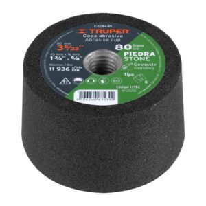C-1284PI COPAS P/DESBASTE DE PIEDRA 3  5/32 ACAB FINO 80  5/8-11 CARBURO DE SILICIO TRUPER