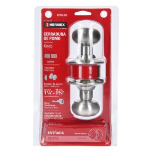CEPO-32E  CERRAD.POMO P/ENTRADA CROMO MATE BLISTER HERMEX - Imagen 3