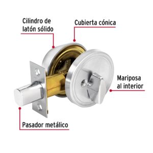 CERO-31 CERROJO DE SEG.CILINDRO-MARIP CROMO MATE BLISTER HERMEX - Imagen 2
