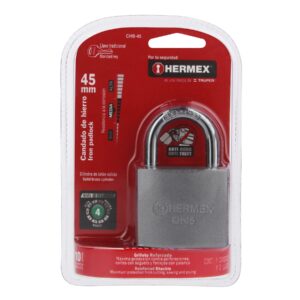 CHB-45 CANDADO CUERPO DE HIERRO GANCHO STANDARD 45MM  BLISTER  HERMEX - Imagen 3