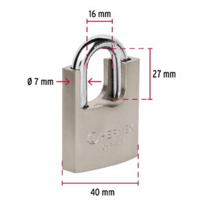 CHR-40A   CANDADO DE HIERRO 40MM GANCHO PROTEGIDO  BLISTER HERMEX - Imagen 2