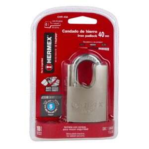 CHR-40A   CANDADO DE HIERRO 40MM GANCHO PROTEGIDO  BLISTER HERMEX - Imagen 3