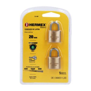 CL-20P CANDADO LATON 20 MM. BLISTER  HERMEX - Imagen 3