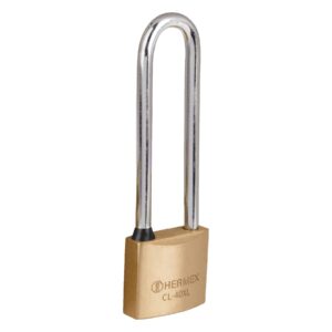 CL-40XL CANDADO LATON PULIDO GANCHO EXTRA LARGO 40MM BLISTER HERMEX