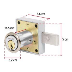 CM-25C CERRADURA PARA MUEBLE MODELO 25 CROMO BLISTER HERMEX - Imagen 2