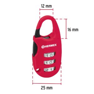 CMA-3C  CANDADO MALETERO DE COMBINACION 25MM BLISTER HERMEX - Imagen 2
