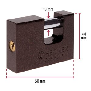 COR-60HP CANDADO ANTIPALANCA, 60 MM, CUERPO DE HIERRO BLISTER HERMEX - Imagen 2