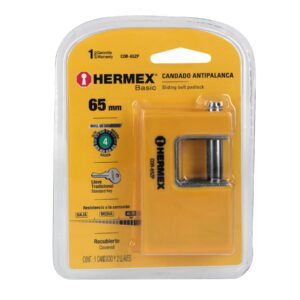 COR-65ZP  CANDADO PARA CORTINA 65MM  ANTIPALANCA  BLISTER HERMEX - Imagen 3