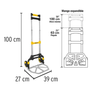 DIA-100P DIABLO DE CARGA, PLEGABLE, 100 KG, PRETUL FIERO - Imagen 2