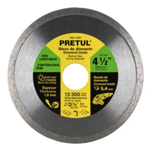 DID-145P DISCO DIAMANTE 4 1/2" RIN CONTINUO ACAB. FINO PRETUL