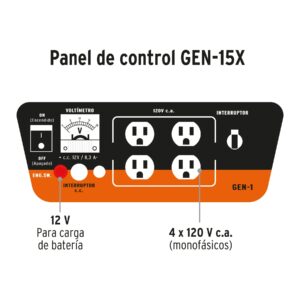 GEN-15X GENERADOR ELÉCTRICO A GASOLINA PORTATIL 1500 WA TRUPER - Imagen 4