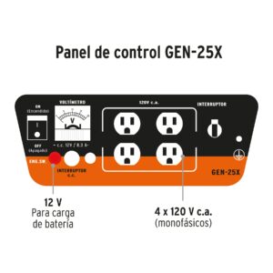 GEN-25X GENERADOR ELÉCTRICO A GASOLINA PORTATIL 2500 WA TRUPER - Imagen 4