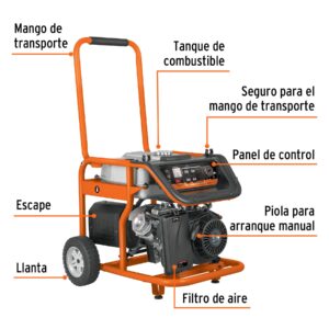 GEN-45X GENERADOR ELÉCTRICO A GASOLINA PORTATIL 4500 WA TRUPER - Imagen 2
