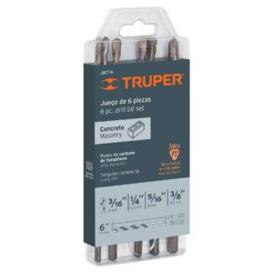 JBCT-6 JUEGO DE BROCAS PARA CONCRETO, 6 PIEZAS TRUPER