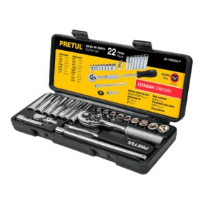 JD-1/4X22SAE-P JGO DE AUTOCLÉ 22 PZAS, STD, 1/4 PRETUL