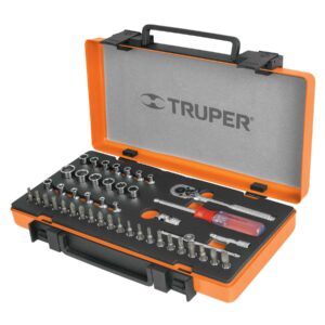 JD-1/4X45P JUEGO DE DADOS, CUADRO 1/4, 45 PIEZAS TRUPER