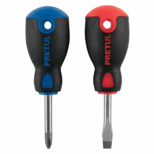 JDT-2BPJUEGO DESARMADORES, TIPO TROMPO CONFORT GRIP , 2 PIEZAS, PVC, PRETUL