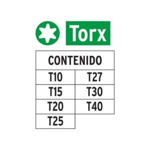 P7-25T , JGO DE PUNTAS TORX DE 2MEDIDAS T10-T40  ( COMBINADA ) TRUPER - Imagen 2