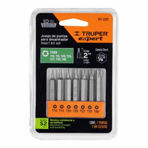 P7-25T , JGO DE PUNTAS TORX DE 2MEDIDAS T10-T40  ( COMBINADA ) TRUPER - Imagen 4