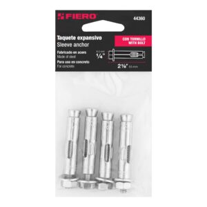 TAE-1/4T TAQUETE EXPANSIVO CON TORNILLO 1/4"  (BOLSA C/4 PZ.) FIERO - Imagen 2