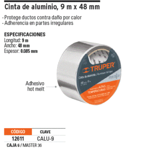 CALU-9=CALU-10 CINTA DE ALUMINIO 10 M TRUPER