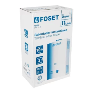 CALE-11I-N CALENTADOR DE AGUA DE PASO DE 11 L/MIN ENCENDIDO ELEC. GAS NATURAL  FOSET - Imagen 2