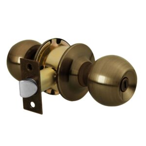 BAL-LA-BPB CERRADURA POMO PARA BAÑO LATON ANTIGUO BLISTER HERMEX - Imagen 2