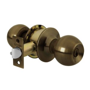 BAL-LA-RPB CERRADURA POMO PARA RECAMARA LATON ANTIGUO BLISTER HERMEX - Imagen 2