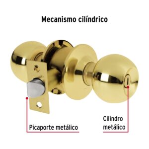 BAL-LB-BPB CERRADURA POMO PARA BAÑO LATON B.  BLISTER HERMEX - Imagen 3