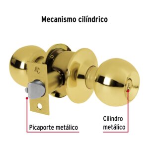 BAL-LB-EPB CERRADURA POMO PARA ENTRADA LATON B.  BLISTER HERMEX - Imagen 3