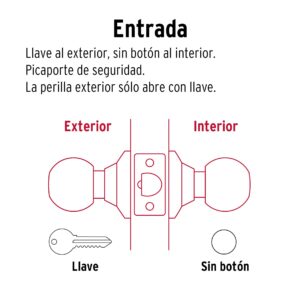 BAL-LB-EPB CERRADURA POMO PARA ENTRADA LATON B.  BLISTER HERMEX - Imagen 4