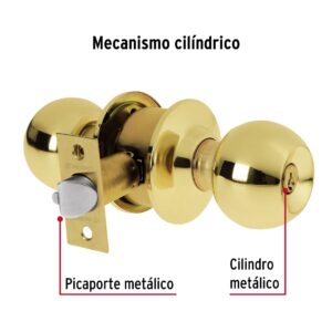 BAL-LB-RPB CERRADURA POMO PARA RECAMARA  LATON B.  BLISTER HERMEX - Imagen 3
