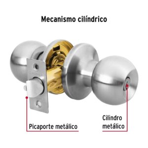 BALT-CM-EPB CERRADURA POMO PARA ENTRADA CROMO MATE BLISTER HERMEX - Imagen 3