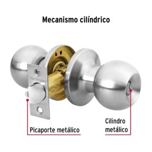 BALT-CM-RPB CERRADURA POMO REWCMARA CROMO MATE  BLISTER HERMEX - Imagen 3