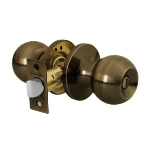 BALT-LA-BPB CERRADURA POMO PARA BAÑO LATON ANTIGUO  BLISTER HERMEX - Imagen 2