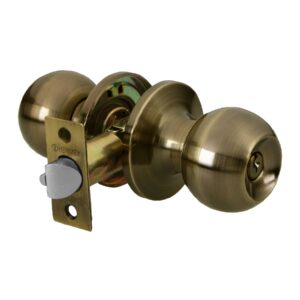 BALT-LA-RPB CERRADURA POMO PARA RECAMARA LATON ANTIGUO BLISTER HERMEX - Imagen 2