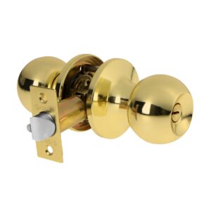 BALT-LB-EPB CERRADURA POMO PARA ENTRADA LATON BRILLANTE  BLISTER HERMEX - Imagen 2