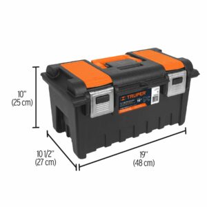 CHA-19S CAJA NARANJA/NEGRA C/COMPARTIMENTO PLASTICA P/HERRAMIENTAS 19"X10 1/2"X10" TRUPER - Imagen 2