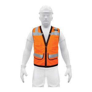 CHS-800N-M CHALECO REFORZADO NARANJA, CINTA DE 2" C/ BROCHES Y 7 BOLSAS (MEDIANO) TRUPER  ………….XPERT
