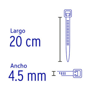 CIN-5020N-M CINCHOPLASTICO NEGRO 20CMX4.5MM BOLSA C/1000 VOLTECK - Imagen 2