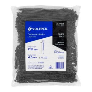 CIN-5020N-M CINCHOPLASTICO NEGRO 20CMX4.5MM BOLSA C/1000 VOLTECK - Imagen 3