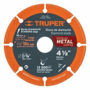 DID-445 DISCO DE DIAMANTE, RIN SEGMENTADO, CORTE METAL 41/2  TRUPER