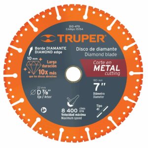 DID-470 DISCO DE DIAMANTE, RIN SEGMENTADO, CORTE METAL 7"  TRUPER