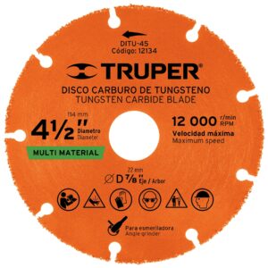 DITU-45 DISCO CARBURO TUGSTENO 4 1/2" MULTIMATERIAL INT 7/8  TRUPER