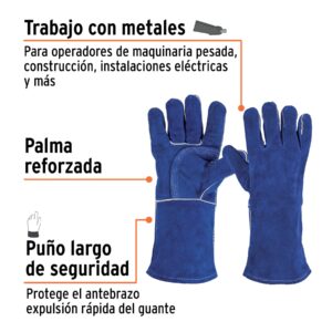 GU-SOL=GU-515 GUANTES DE CARNAZA PREMIUM P/SOLDAR TRUPER - Imagen 2