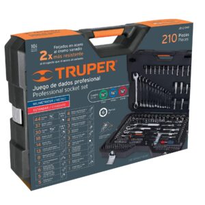 JD-210MP JUEGO DE DADOS, MIXTO STD Y MM ,210 PIEZAS C/ESTUCHE TRUPER - Imagen 3