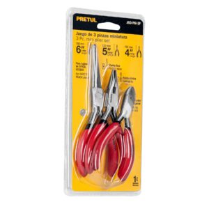 JGO-PM-3P JUEGO DE 3 PINZAS MINIATURA PRETUL